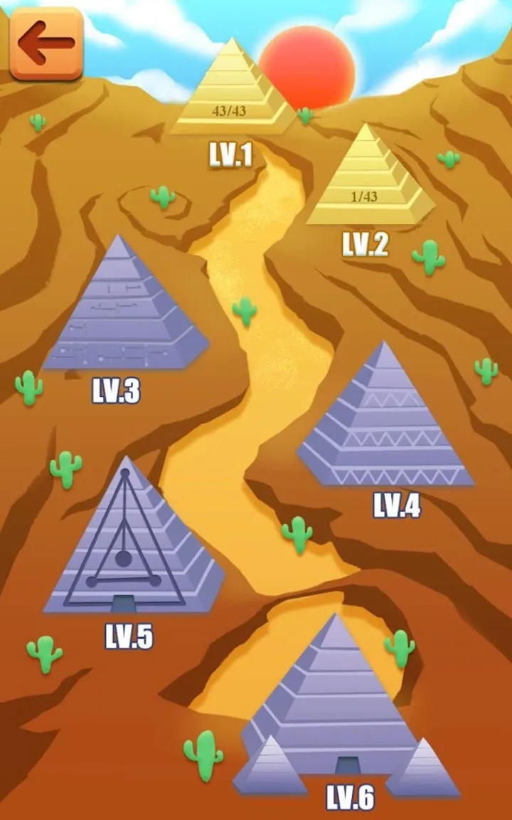 Screenshot 2: Gelöstes Level in Ägypten-Kulisse